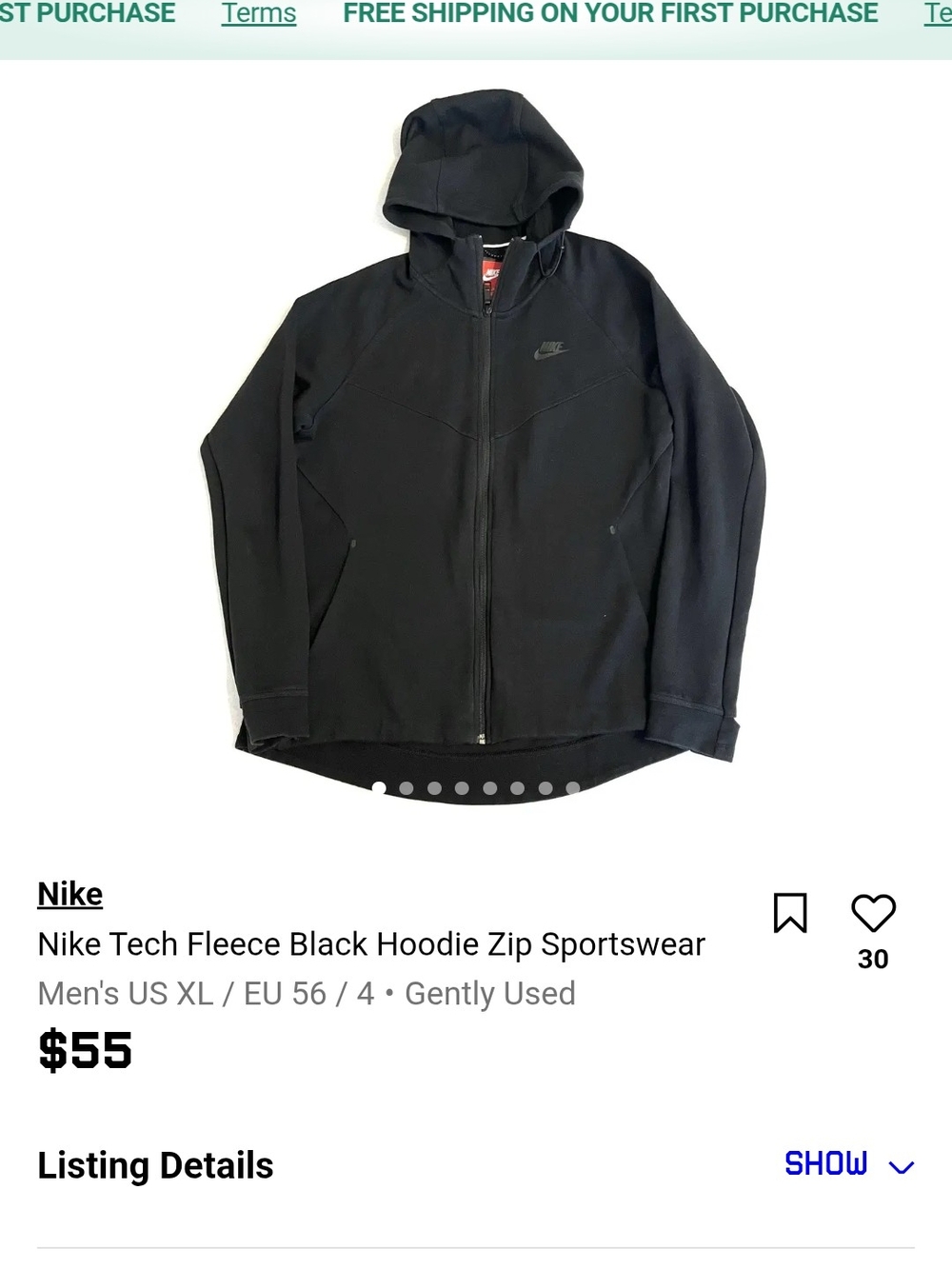 Nike Tech Fleese Black Hoodie Zip Sportswear XXL Women's
